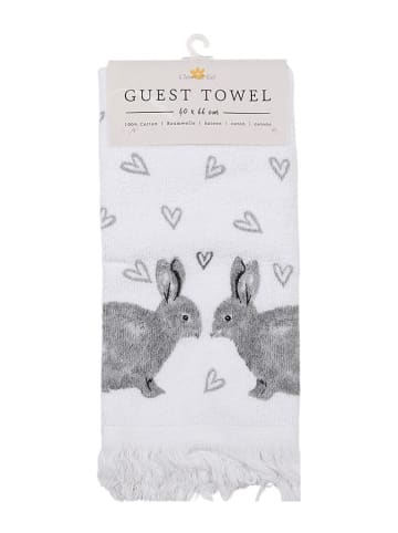 Clayre & Eef Ręczniki (3 szt.) w kolorze szaro-białym dla gości - 66 x 40 cm