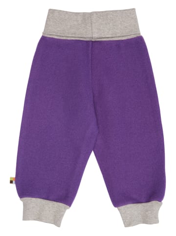 loud + proud Wełniano-polarowe spodnie w kolorze fioletowym