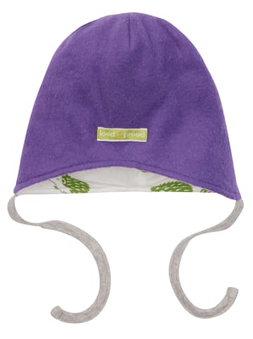 loud + proud Dwustronna czapka w kolorze biało-fioletowym