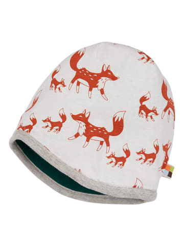 loud + proud Dwustronna czapka wełniana w kolorze biało-zielonym