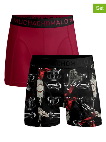 Muchachomalo 2er-Set: Boxershorts in Bordeaux/ Schwarz