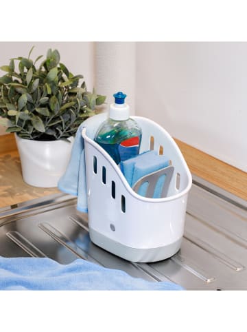 Chefware Gootsteenorganizer wit/lichtgrijs - (B)18 x (H)13,5 x (D)18 cm