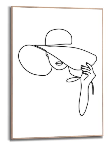Orangewallz Gerahmter Kunstdruck "Hat Woman" - (B)40 x (H)50 cm