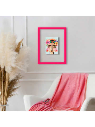 Orangewallz Druk artystyczny "Happy Portrait" w ramce - 40 x 50 cm