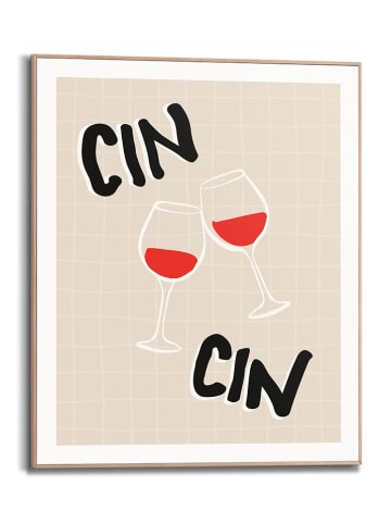 Orangewallz Gerahmter Kunstdruck "Cin Cin Cheers" - (B)40 x (H)50 cm