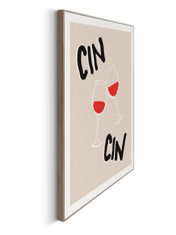 Orangewallz Gerahmter Kunstdruck "Cin Cin Cheers" - (B)40 x (H)50 cm