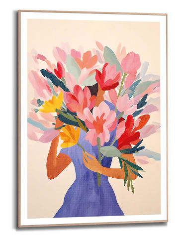 Orangewallz Druk artystyczny "Dressed Lady Flowers" w ramce - 50 x 70 cm