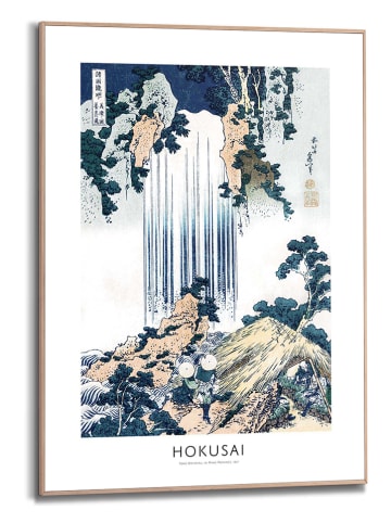 Orangewallz Druk artystyczny "Hokusai - Waterfall" w ramce - 50 x 70 cm