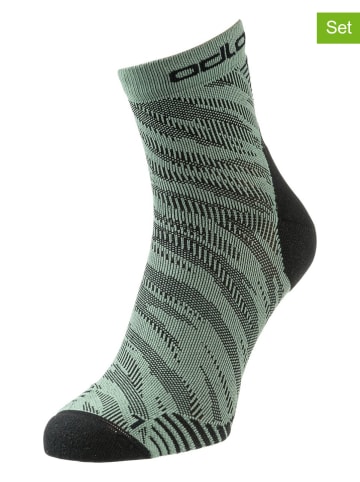 Odlo 2er-Set: Funktionssocken "Ceramicool Run" in Khaki