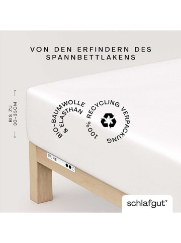 Schlafgut Mako-jersey hoeslaken wit