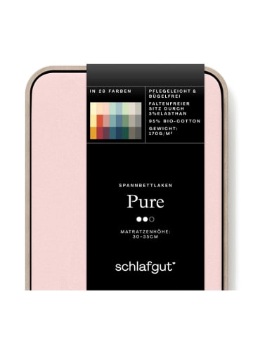 Schlafgut Mako-Jersey-Spannbettlaken in Rosa