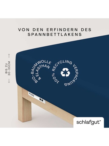 Schlafgut Mako-Jersey-Spannbettlaken in Dunkelblau