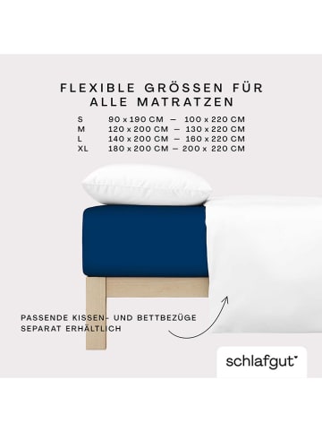 Schlafgut Mako-Jersey-Spannbettlaken in Dunkelblau