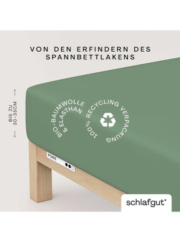 Schlafgut Mako-Jersey-Spannbettlaken in Grün