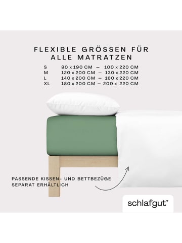 Schlafgut Mako-Jersey-Spannbettlaken in Grün