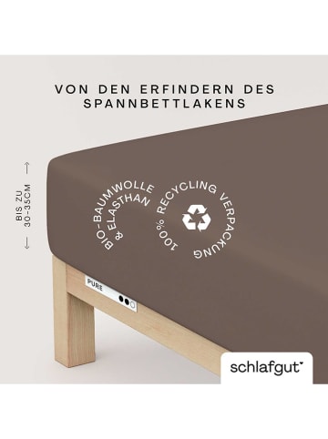 Schlafgut Mako-Jersey-Spannbettlaken in Braun