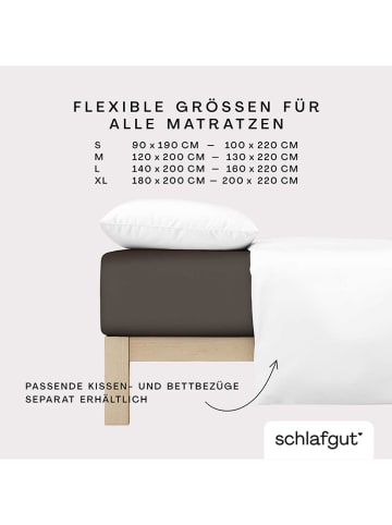 Schlafgut Mako-jersey hoeslaken bruin