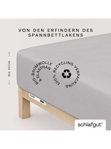 Schlafgut Mako-jersey-hoeslaken grijs