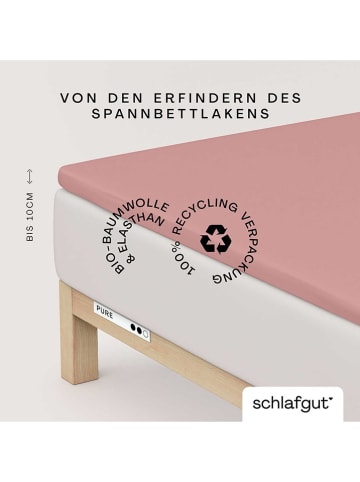 Schlafgut Mako-jersey topper hoeslaken oudroze