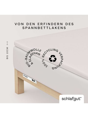 Schlafgut Mako-Jersey-Topper-Spannbettlaken in Creme