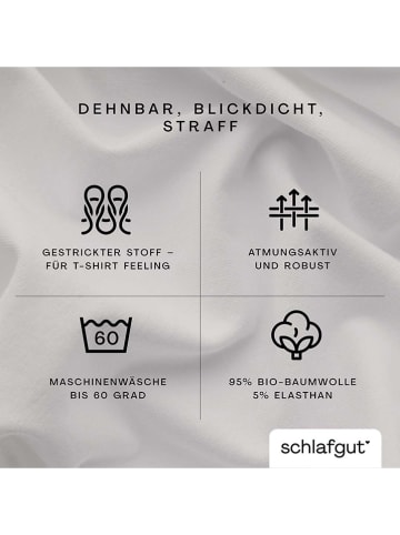 Schlafgut Mako-Jersey-Topper-Spannbettlaken in Creme