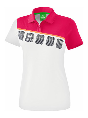 erima Trainingspoloshirt "5-C" in Weiß/ Pink