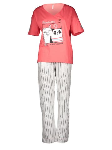Melissa Brown Pyjama grijs/abrikooskleurig
