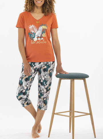 Melissa Brown Pyjama in Orange/ Grün