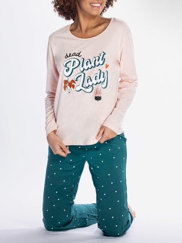 Melissa Brown Pyjama in Rosa/ Petrol