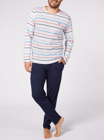 Dodo Homewear Pyjama wit/donkerblauw