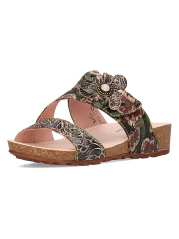 LAURA VITA Leder-Pantoletten in Schwarz