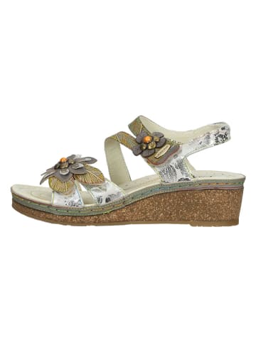 LAURA VITA Leren haksandalen grijs