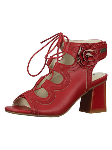 LAURA VITA Skórzane sandały w kolorze czerwonym
