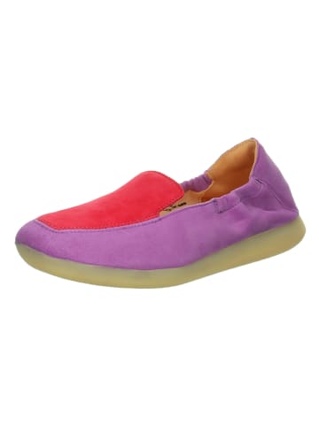 Think! Leder-Slipper in Lila/ Rot