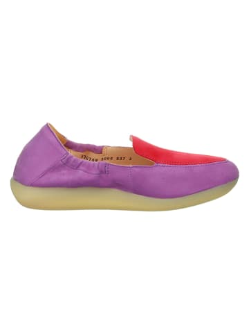 Think! Leder-Slipper in Lila/ Rot