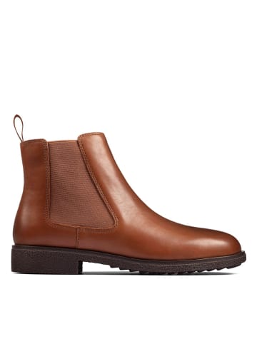 Clarks Leren chelseaboots "Griffin Plaza" cognackleurig