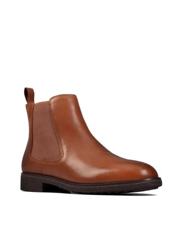 Clarks Leren chelseaboots "Griffin Plaza" cognackleurig