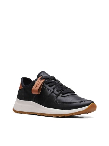 Clarks Leder-Sneakers "DashLite Run" in Schwarz/ Hellbraun