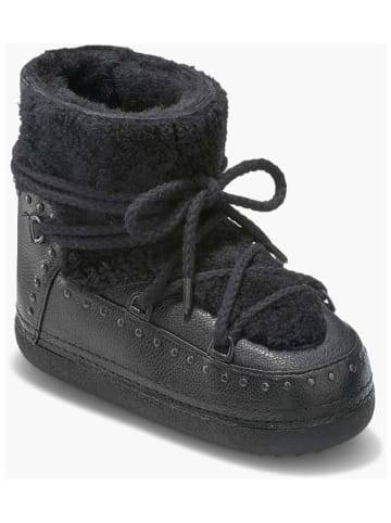 INUIKII Leder-Boots "Curly Rock" in Schwarz