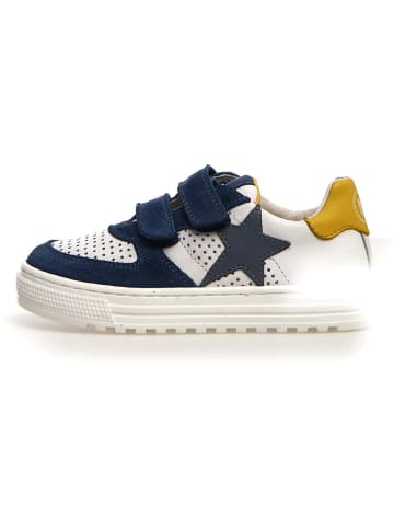 Naturino Leder-Sneakers "Hess" in Weiß/ Dunkelblau