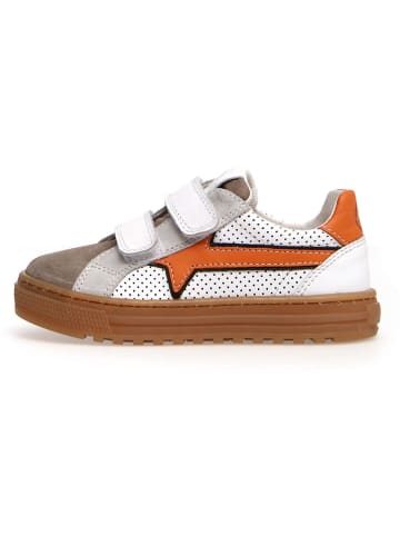 Naturino Skórzane sneakersy "Blitz" w kolorze biało-brązowo-pomarańczowym