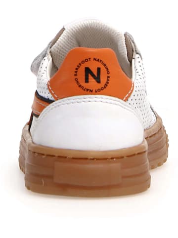 Naturino Leder-Sneakers "Blitz" in Weiß/ Braun/ Orange