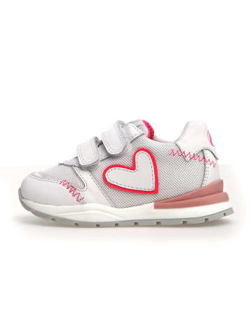 Naturino Leder-Sneakers in Weiß/ Pink