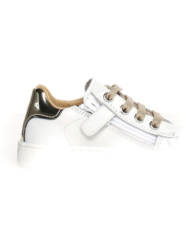 Naturino Skórzane sneakersy "Hasselt" w kolorze złoto-białym