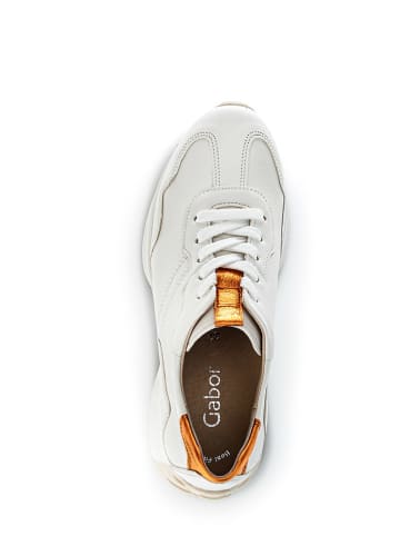 Gabor Leder-Sneakers in Creme/ Orange