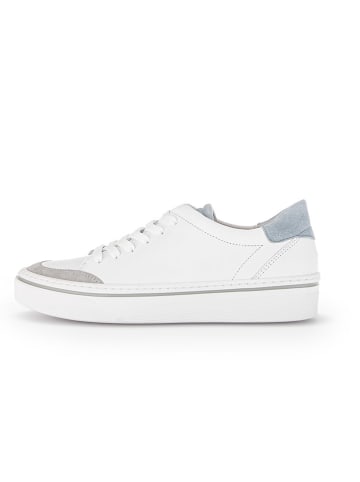 Gabor Leder-Sneakers in Weiß/ Blau