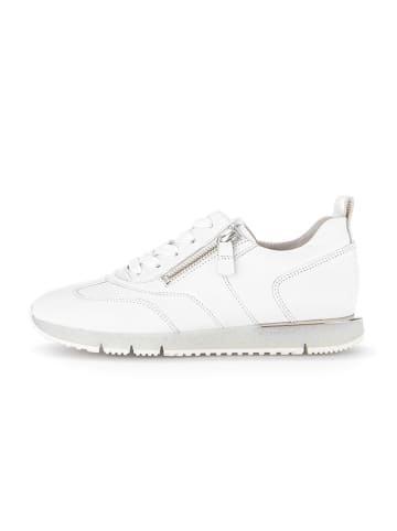 Gabor Leder-Sneakers in Weiß/ Grau