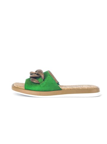 Gabor Leren slippers groen