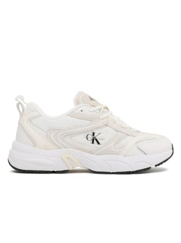 CALVIN KLEIN JEANS Leren sneakers crème