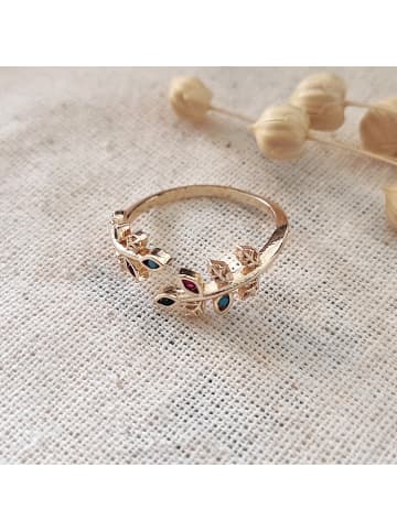 atelier MIU Vergulde ring met edelstenen